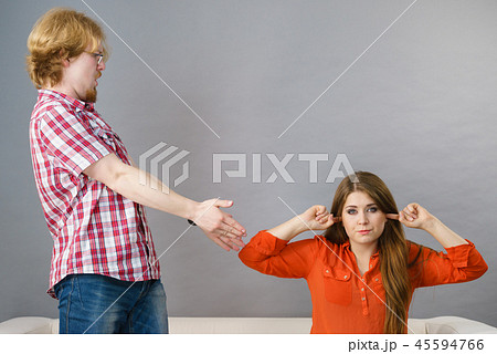 Man and woman having fight Man and woman having fight 45594766