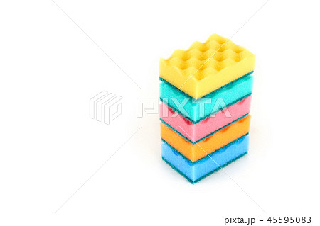 Group of kitchen sponges isolated on the white background. 45595083