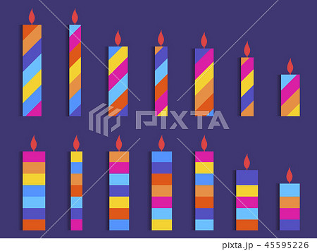 Set of colored candles. Striped candles Set of colored candles. Striped candles 45595226