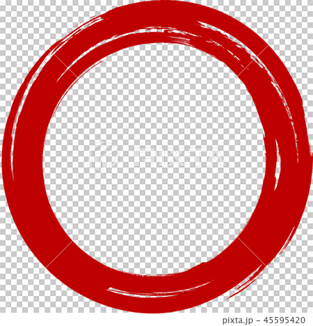 Round circle red brush letter - Stock Illustration [45595420] - PIXTA