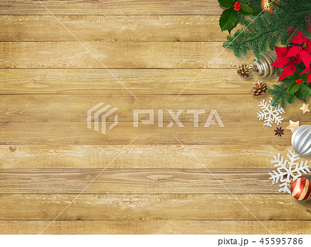 背景-木目-クリスマス-飾り 45595786