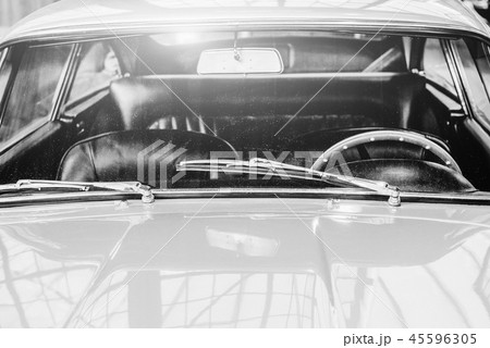 Retro interior of old automobile 45596305