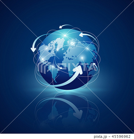 Globe connections network design on blue Globe connections network design on blue 45596962