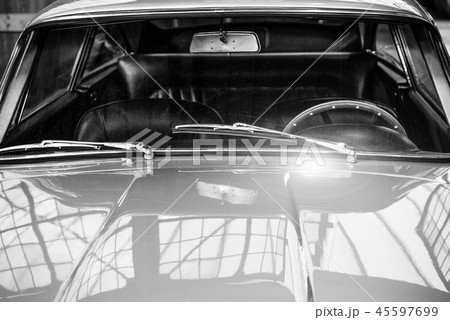 Janitors retro car. Beautiful style transport exhibition 45597699