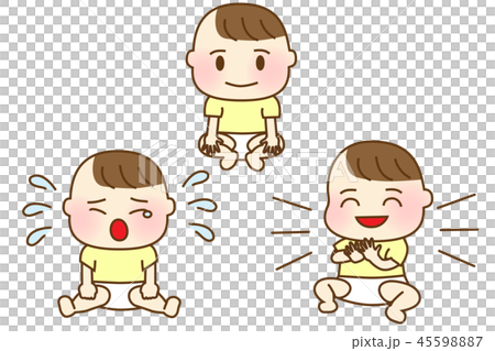 赤ちゃんお座り3ポーズ 赤ちゃんお座り3ポーズ 45598887