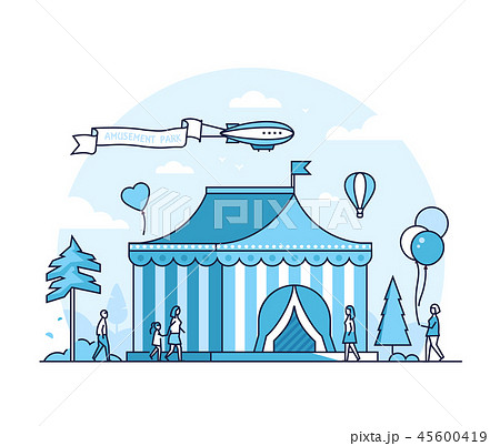 Circus - thin line design style vector illustration 45600419