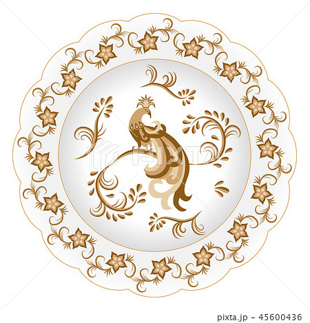Decorative porcelain plate in oriental style  45600436