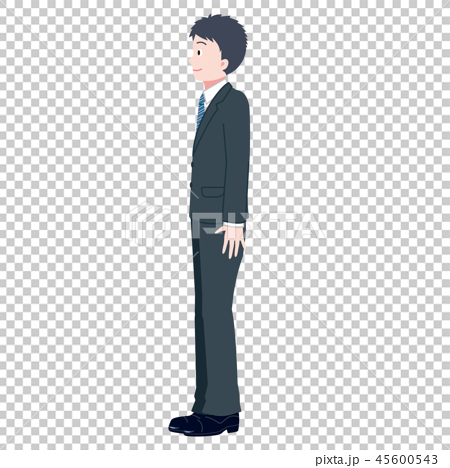 サラリーマン スーツ 男性 全身 横向きのイラスト素材 45600543 Pixta