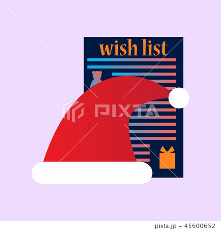 Cartoon Christmas wish list .A letter to Santa Claus template.Christmas background with a place for 45600652