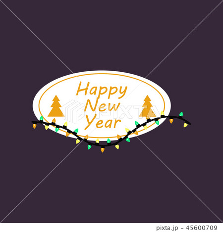 Christmas banner, Xmas sparkling lights garland with gifts and golden tinsel. Christmas posters 45600709