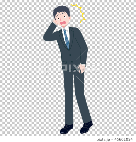 スーツ　男性　サラリーマン　うっかり 45601054