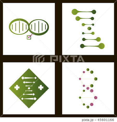 DNA, genetic sign, elements and icons collection DNA, genetic sign, elements and icons collection 45601166