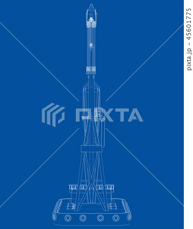 Floating crane. Vector Floating crane. Vector 45601775