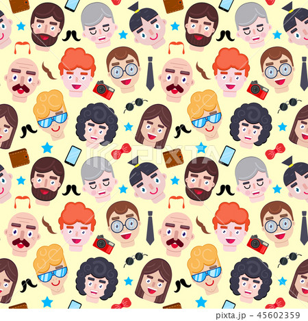 pattern with men faces 45602359