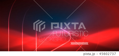 Neon glowing techno lines, hi-tech futuristic abstract background template with geometric shapes 45602737