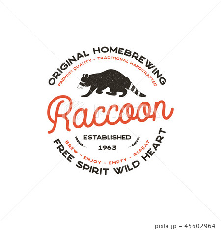 Wild animal badge with Raccoon and typography elements. Beer Logo template for brewing company Wild animal badge with Raccoon and typography elements. Beer Logo template for brewing company 45602964