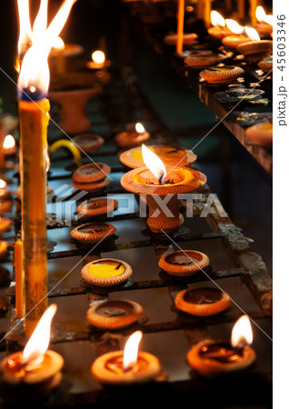 Candle burning in Loy Kratong Festival Thailand 45603346