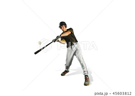 one caucasian man baseball player playing in studio one caucasian man baseball player playing in studio 45603812