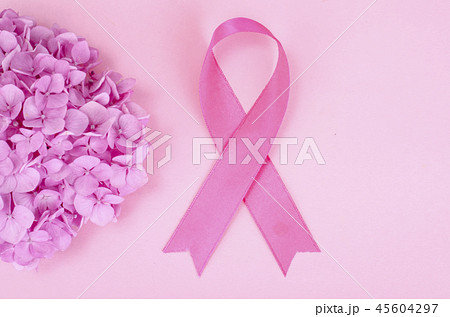 Pink ribbon symbol  awareness of breast cancer 45604297
