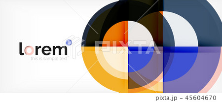 Modern geometric circles abstract background, colorful round shapes with shadow effects 45604670