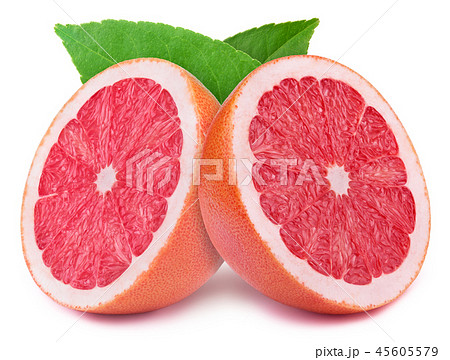 Halves of grapefruits isolated Halves of grapefruits isolated 45605579