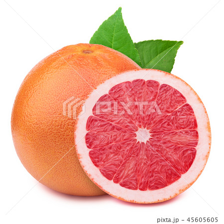 Grapefruit with slice isolated on white Grapefruit with slice isolated on white 45605605