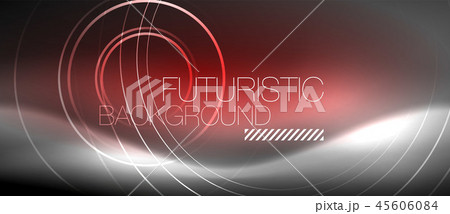 Neon circles abstract background, shiny lines 45606084