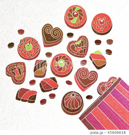 バレンタインチョコレート ベルギーチョコ イラストのイラスト素材