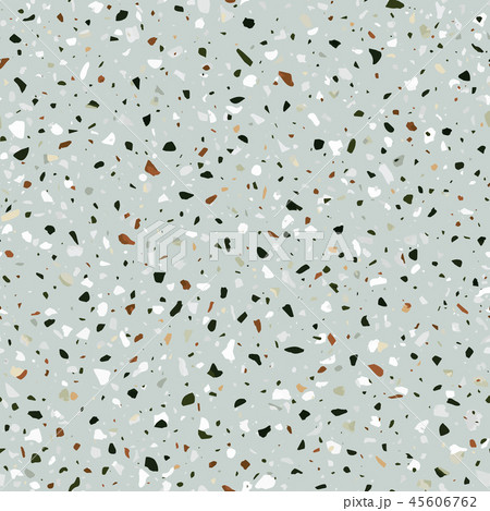 Terrazzo flooring vector seamless pattern in gray, yellow and re 45606762