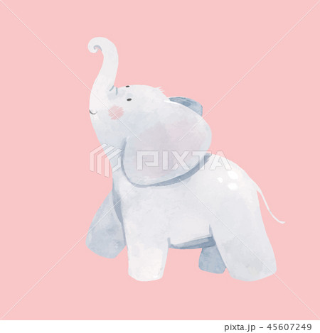 Watercolor baby elephant illustration 45607249