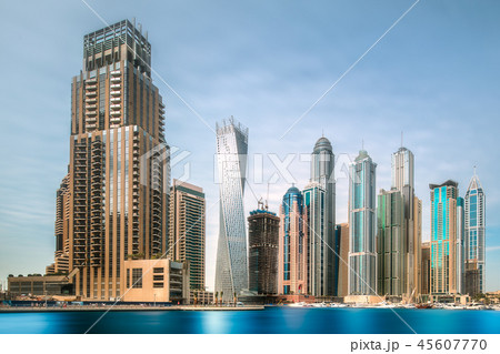 Day view of sea bay in Dubai Marina, UAE Day view of sea bay in Dubai Marina, UAE 45607770