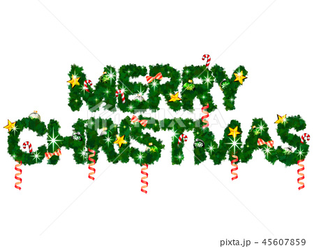 メリークリスマスロゴのイラスト素材 45607859 Pixta