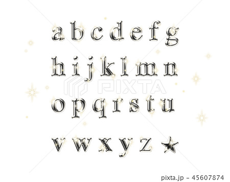 アルファベット シルバーのイラスト素材 45607874 Pixta