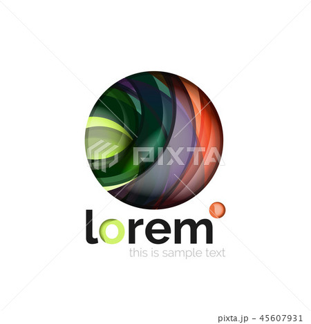 Geometric abstract business icon template, smooth shape Geometric abstract business icon template, smooth shape 45607931
