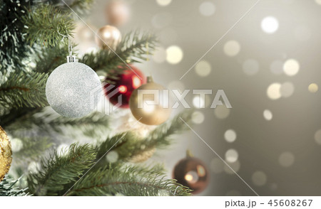 Christmas tree decoration with Abstract Bokeh 45608267