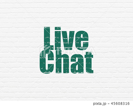 Web development concept: Live Chat on wall background 45608316