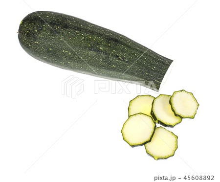 Young green zucchini on white background Young green zucchini on white background 45608892
