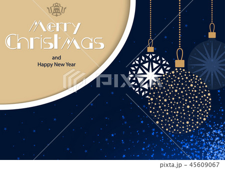 Blue Merry Christmas Greeting Card Blue Merry Christmas Greeting Card 45609067