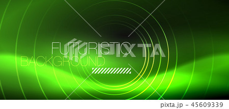 Dark abstract background with glowing neon circles Dark abstract background with glowing neon circles 45609339