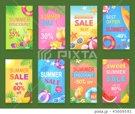 Summer Sale Seasonal Offer Vector Illustration Summer Sale Seasonal Offer Vector Illustration 45609591