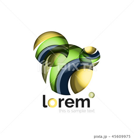 Geometric abstract business icon template, smooth shape Geometric abstract business icon template, smooth shape 45609975