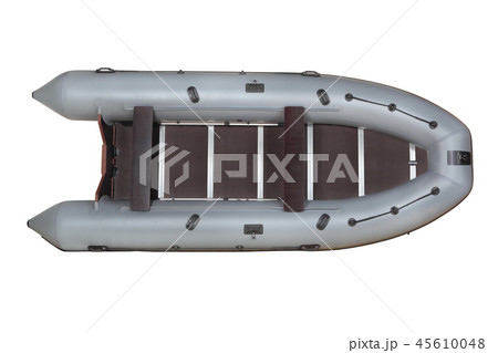 Gray, inflatable boat pvc, top view 45610048