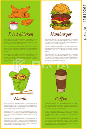 Fried Chicken and Hamburger Vector Illustration 45610267