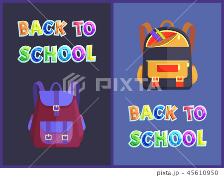Back to Schools Bags Satchels Vector Illustration Back to Schools Bags Satchels Vector Illustration 45610950