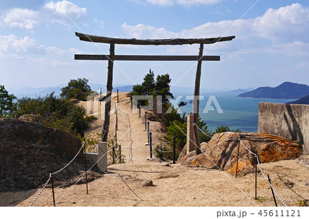 【小豆島】重ね岩・重岩（小瀬石鎚神社）重ね岩側からの眺望 45611121