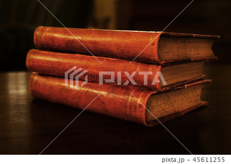 Stack of old vintage hardcover books Stack of old vintage hardcover books 45611255