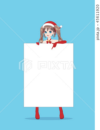 Japanese Asian woman holding white big sign board Japanese Asian woman holding white big sign board 45611920