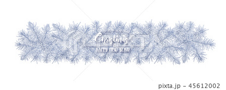 Fir branches. Template for greeting card Fir branches. Template for greeting card 45612002