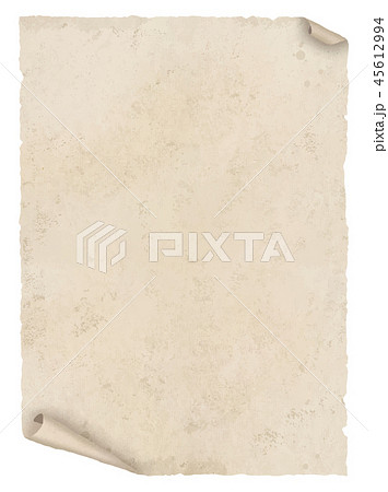 端が巻いた古紙縦白のイラスト素材