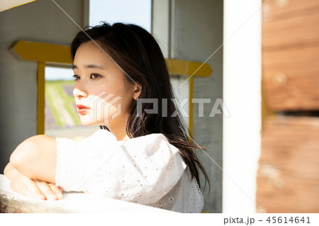 北海道の風景と女性 北海道の風景と女性 45614641